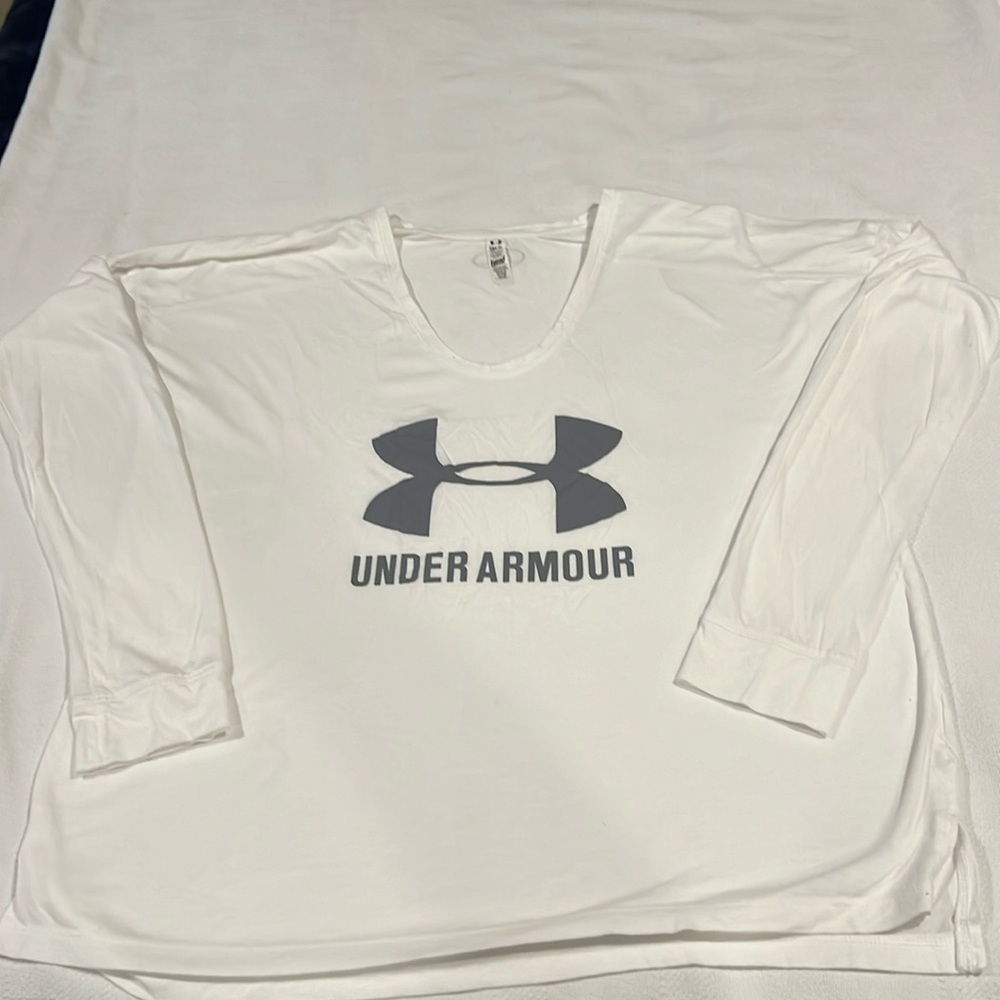 Under armour long sleeve white shirt